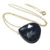 Sapphire Pendant Chain Necklace with Gold Filled Spring Clasp