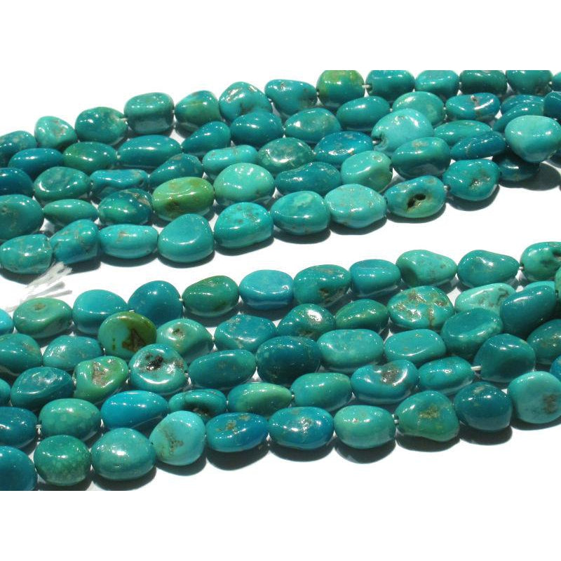 Sleeping Beauty Turquoise Nuggets 10mm Strand