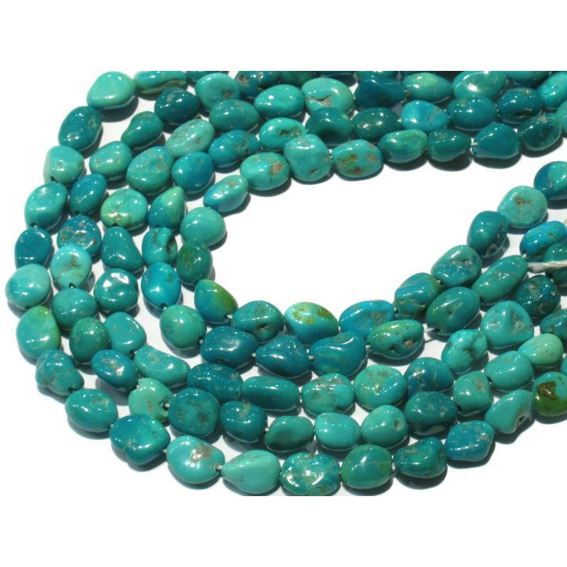 Sleeping Beauty Turquoise Nuggets 10mm Strand