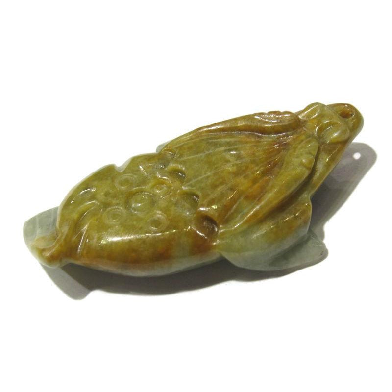 Jade Golden Three Legged Wealth Beckoning Frog Pendant