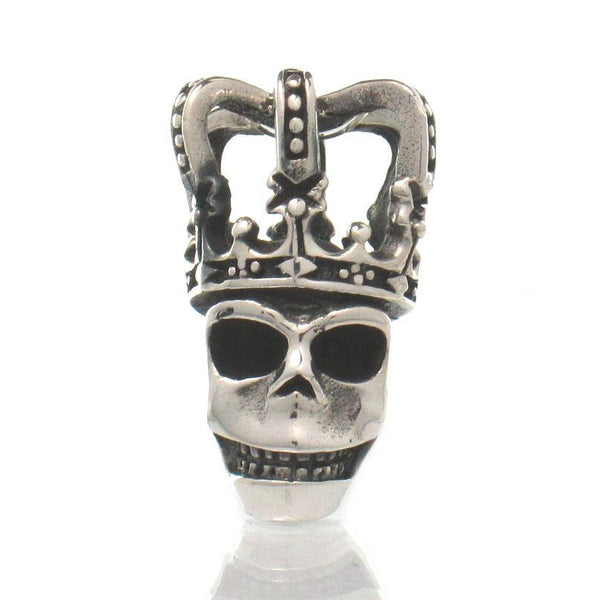 Rey San Pascual Sterling Silver Skull 3D Pendant with Crown