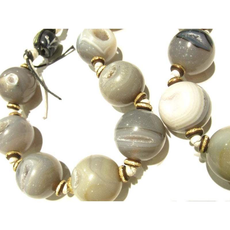Heirloom Chalcedony Agate Beads, B