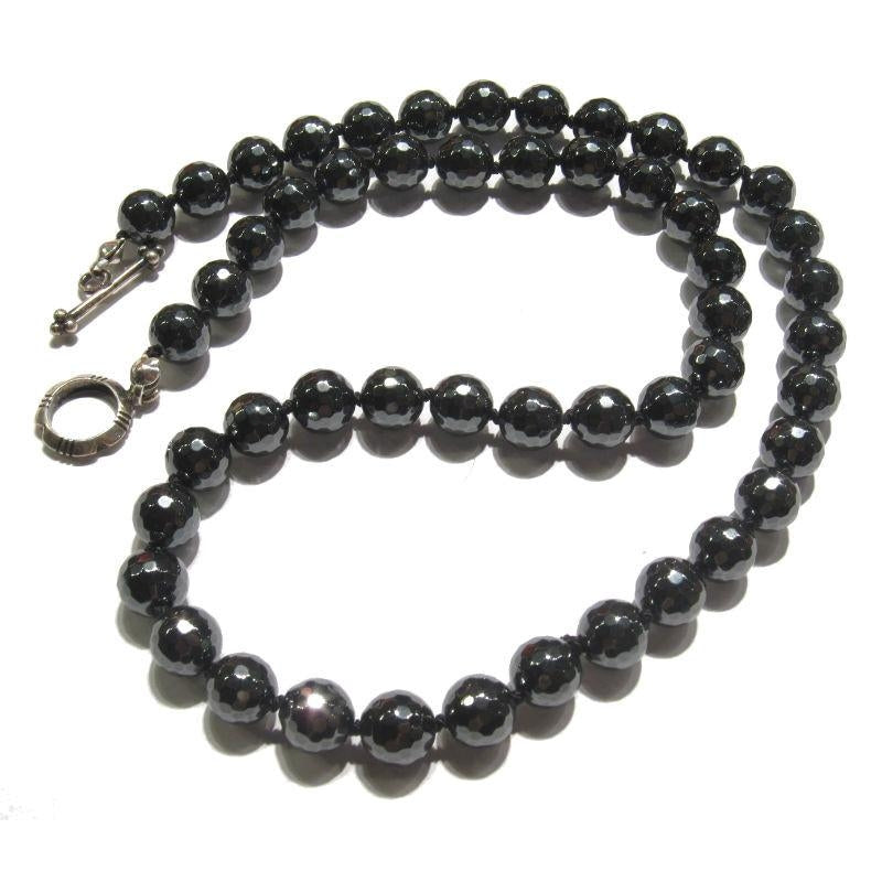 Hematite Necklace with Sterling Silver Toggle Clasp