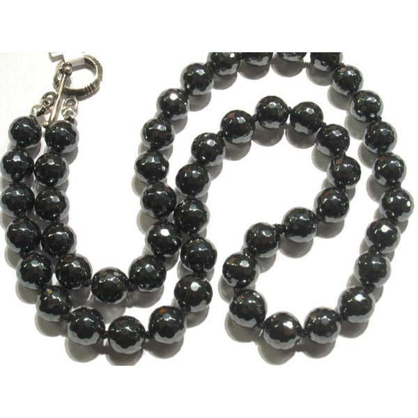 Hematite Necklace with Sterling Silver Toggle Clasp