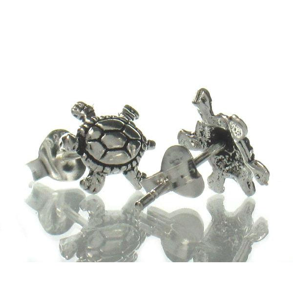 Sterling Silver Mini Turtle Stud Earrings