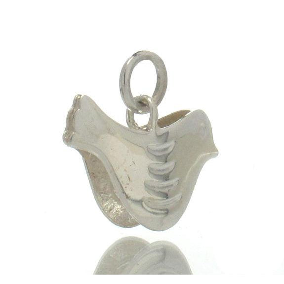 Sterling Silver 2 Sided Bird Charm Pendant