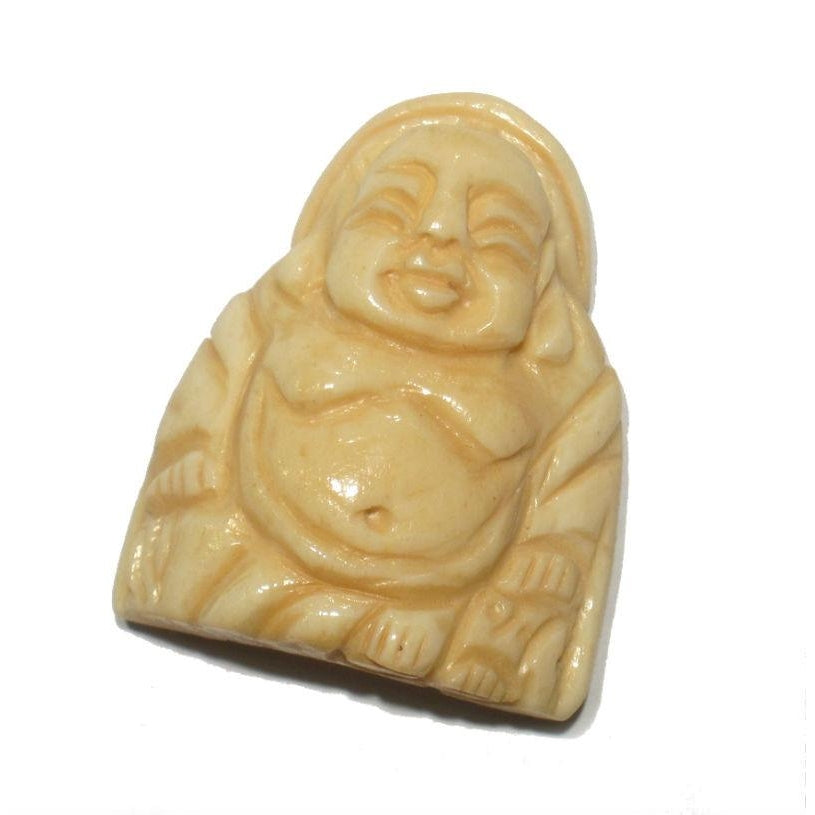 Budai "Laughing Buddha" Hand Carved Cow Bone Pendant