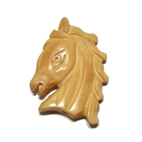 "Successful" Horse Hand Carved Cow Bone Pendant