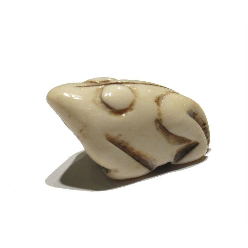 "Wealthy" Frog Hand Carved Cow Bone Pendant