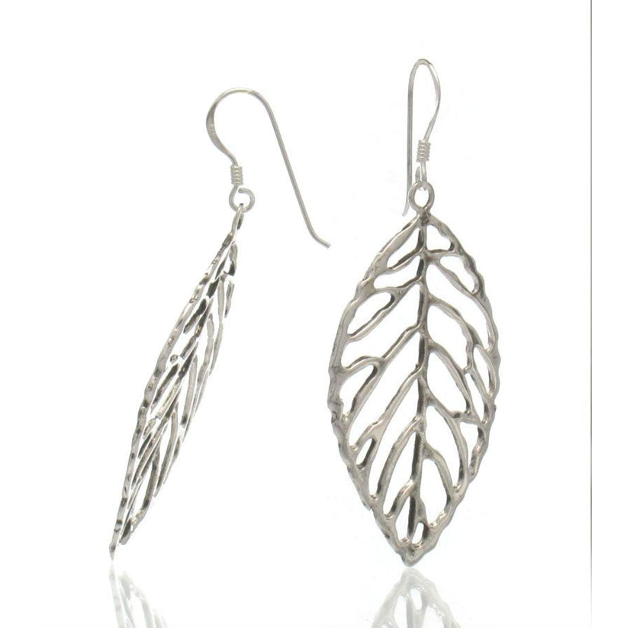Sterling Silver Leaf Earrings