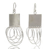 Sterling Silver Curly Square Earrings