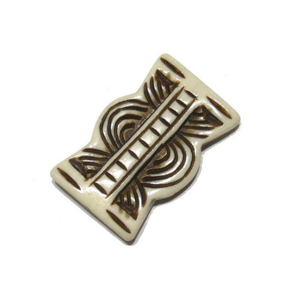 Asante Style Hand Carved Cow Bone Bead 3