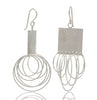 Sterling Silver Curly Square Earrings