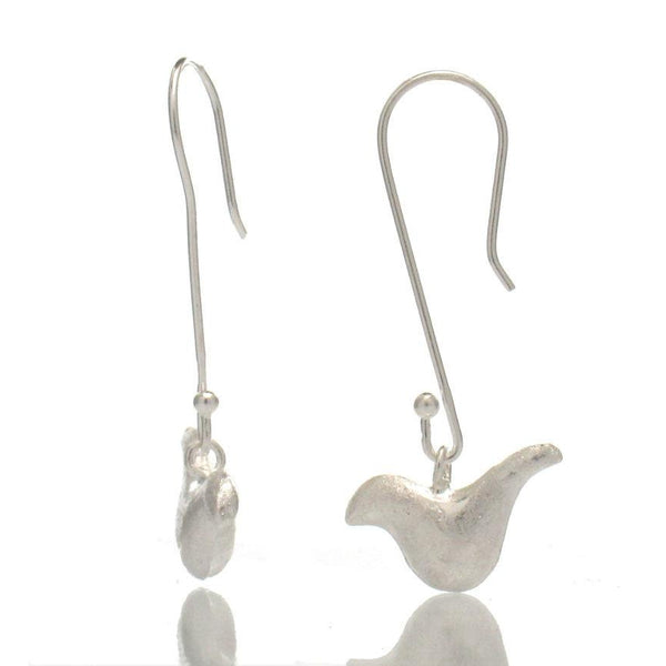 Sterling Silver Voluptuous Bird Earrings