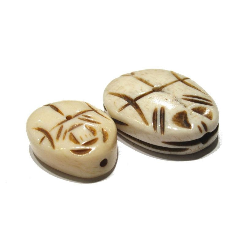 Scarab Hand Carved Cow Bone Bead