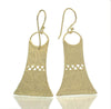 Gold Plated Over Sterling Silver Bamboo Hut Earrings