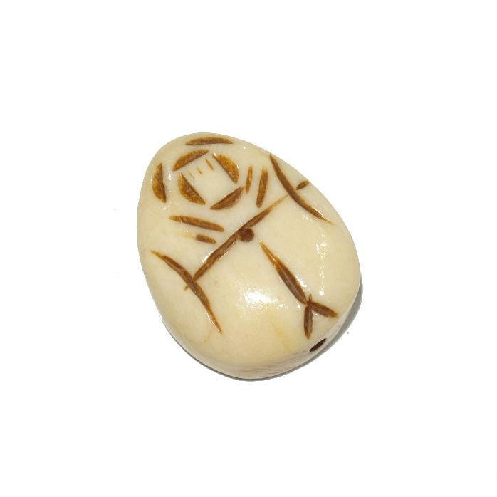 Scarab Hand Carved Cow Bone Bead