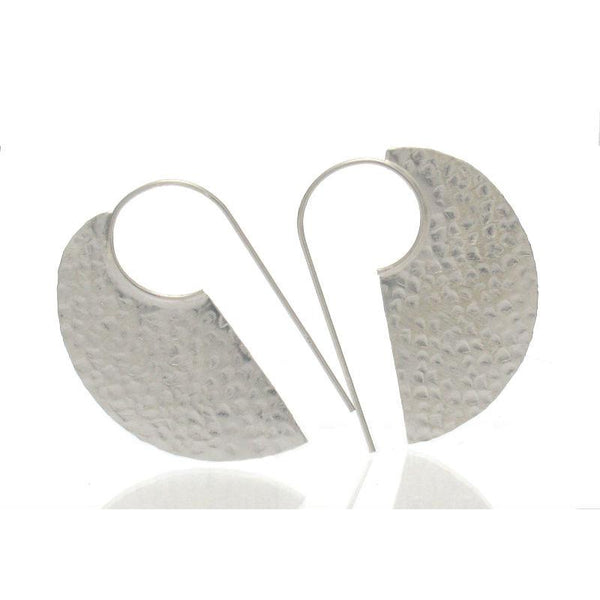 Sterling Silver Hand Hammered Edgy Earrings