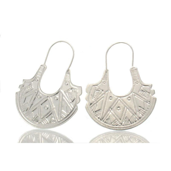 Sterling Silver Tribal Pendulum Earrings