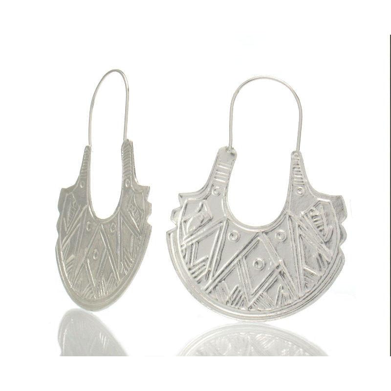 Sterling Silver Tribal Pendulum Earrings