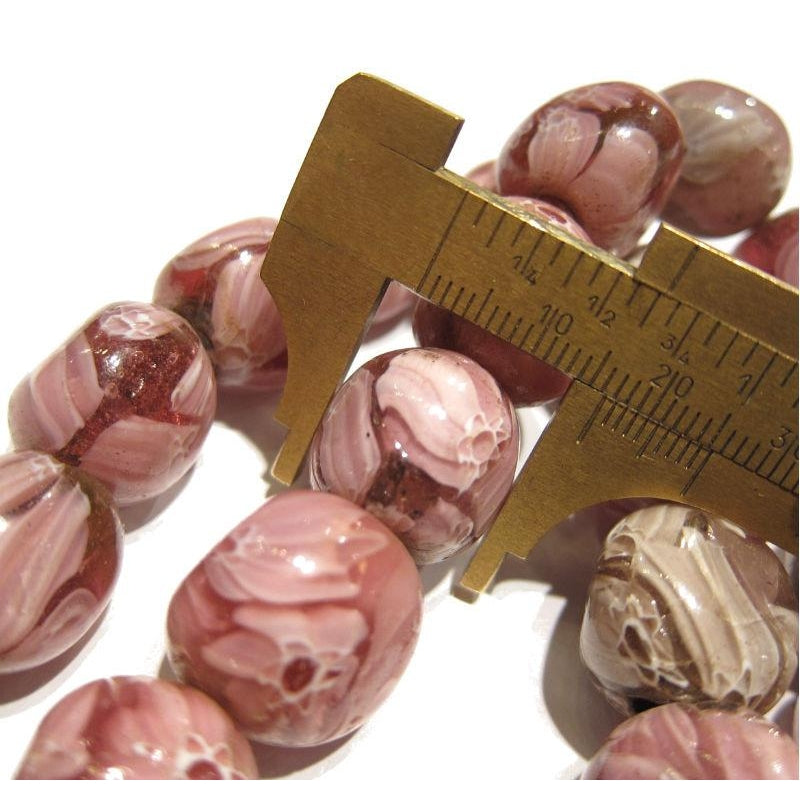 "Marvelous Marbles" Pink Scrabble Glass Bead Necklace/Strand or Loose