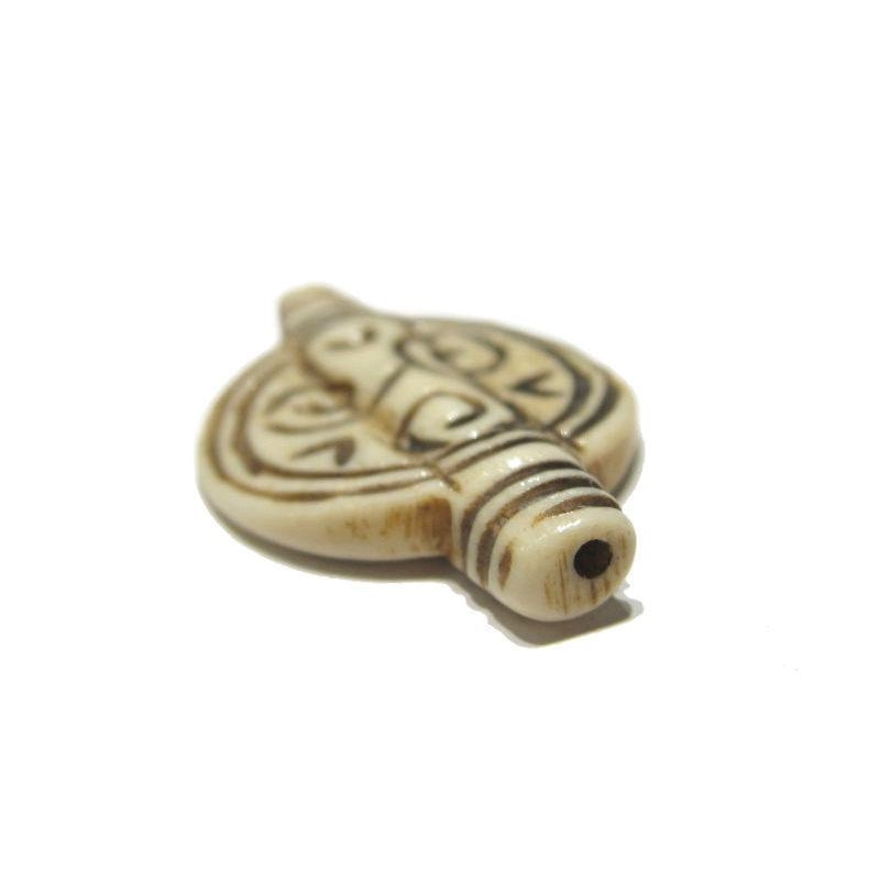 Asante Style Hand Carved Cow Bone Bead 2