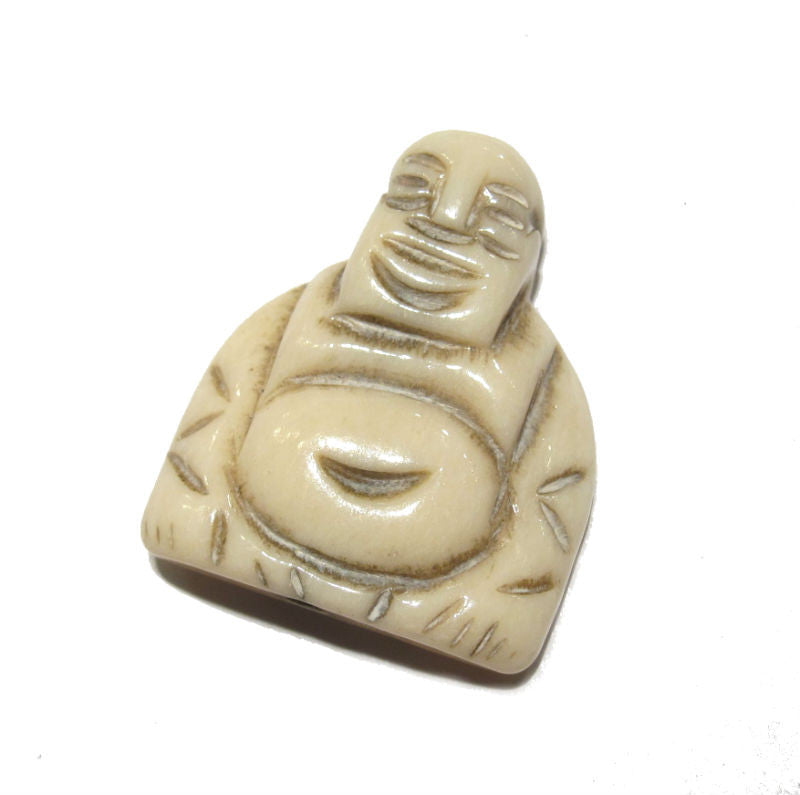Budai "Laughing Buddha" Hand Carved Cow Bone Pendant 2