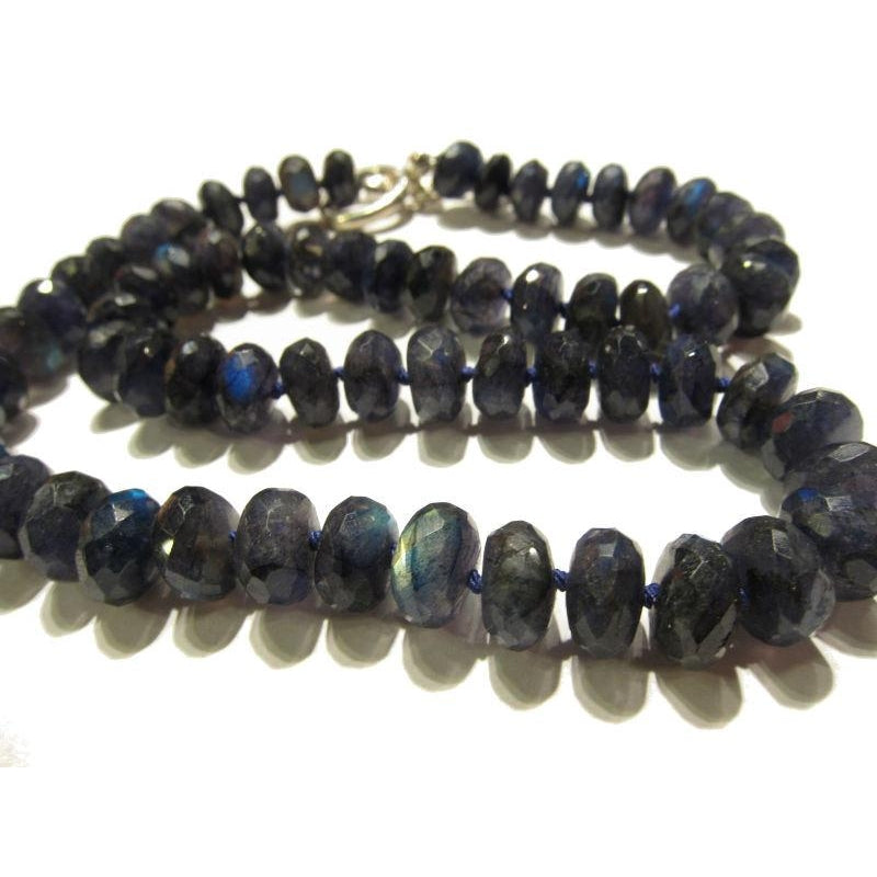 Labradorite Necklace with Sterling Silver Toggle Clasp