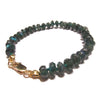 Green Labradorite Knotted Bracelet with Gold Filled Lobster Claw Clasp