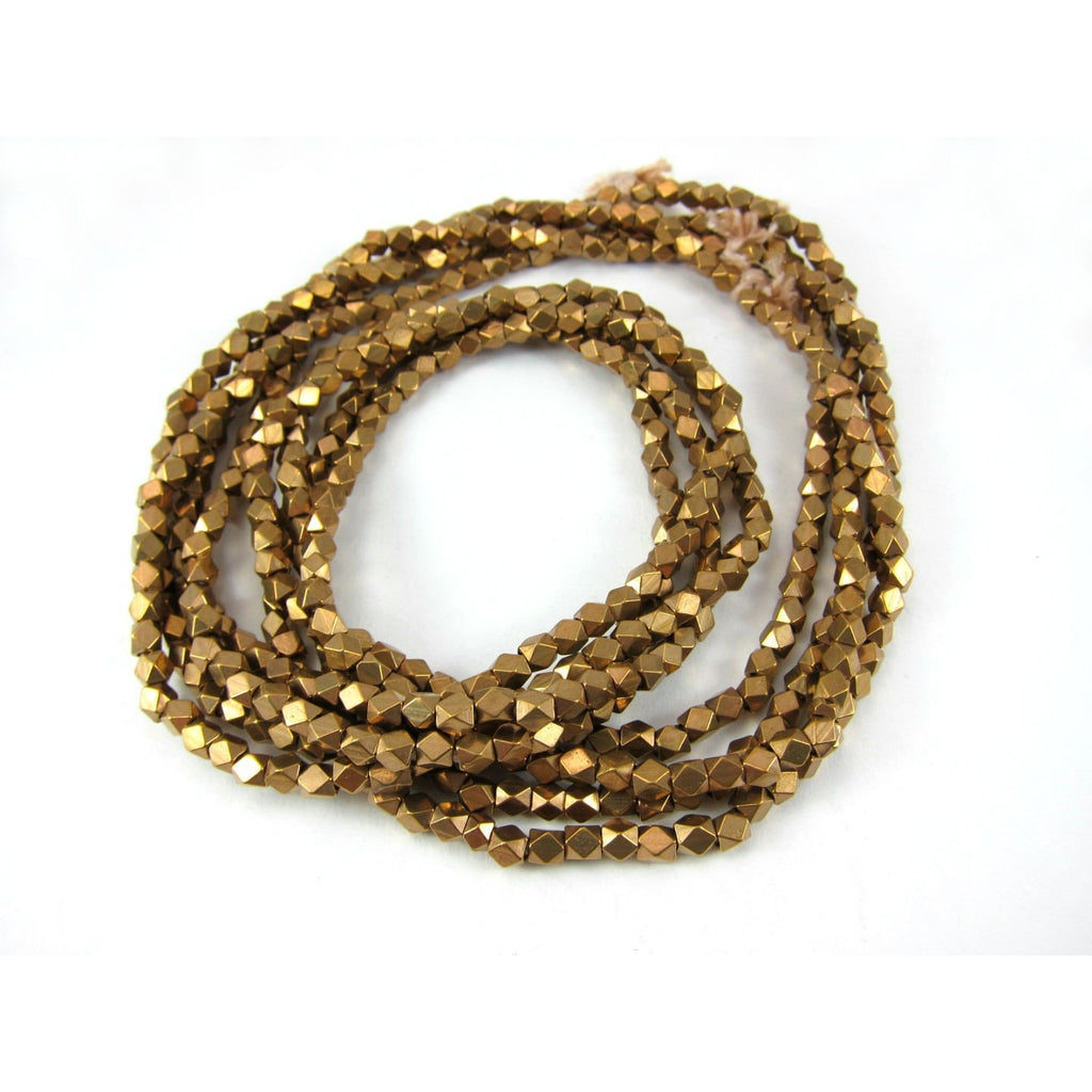 Brass Over Copper Faceted Bead Strand