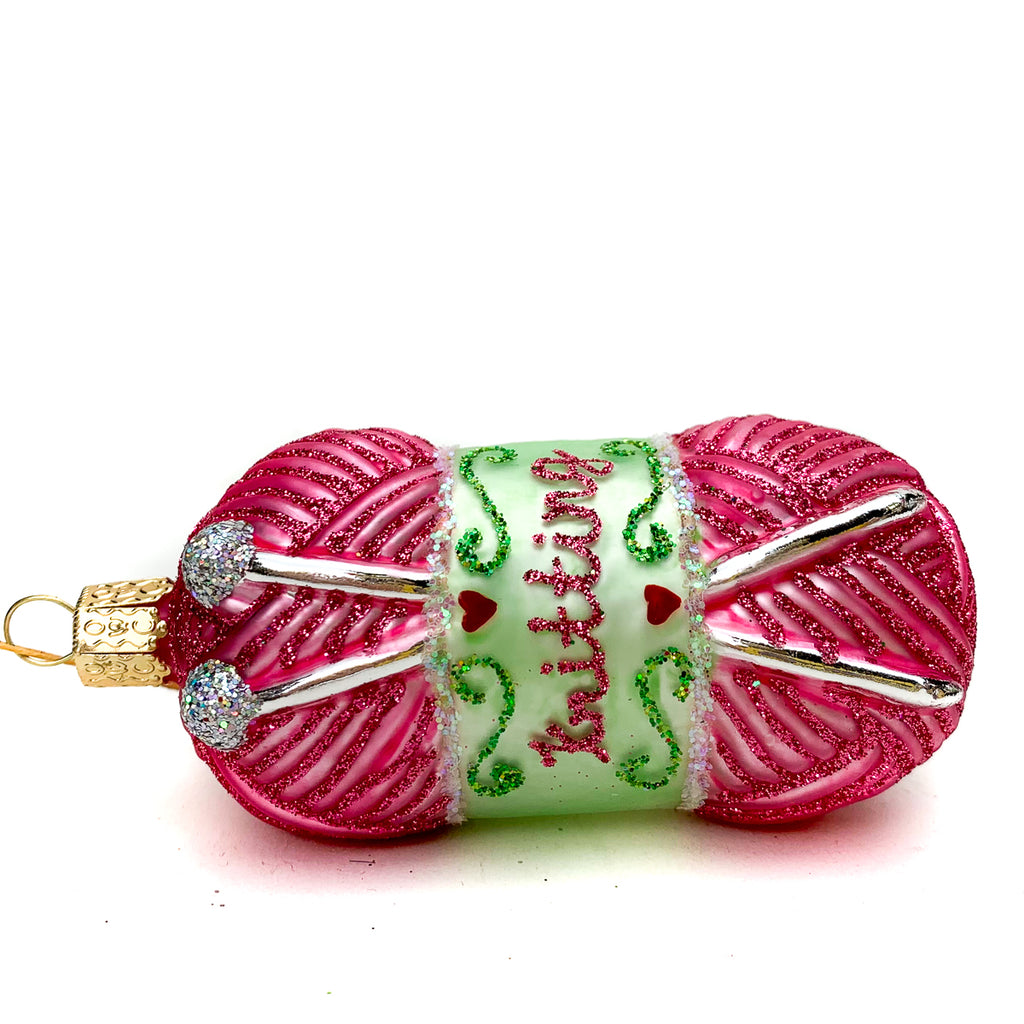 Knitting Needles & Yarn Ornament