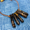 Antique Black Indonesian Coral Lingam / Palad Khik Necklace with Button Closure