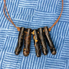 Antique Black Indonesian Coral Lingam / Palad Khik Necklace with Button Closure