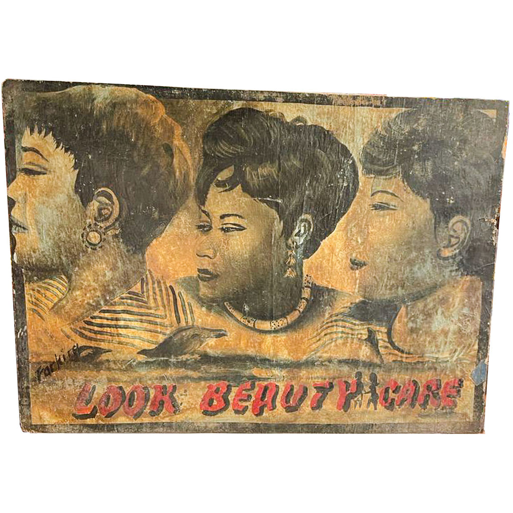 "Look Beauty Care" Hand-Painted African Barber Shop Sign #623