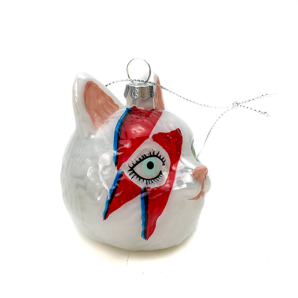 Meowie Bowie Cat Head Ornament