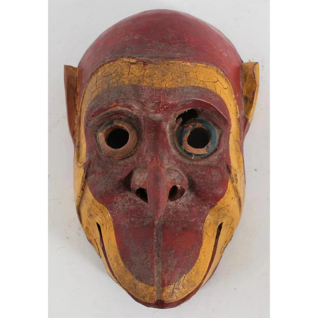 Chinese Opera Painted Wooden Monkey Mask, China #842