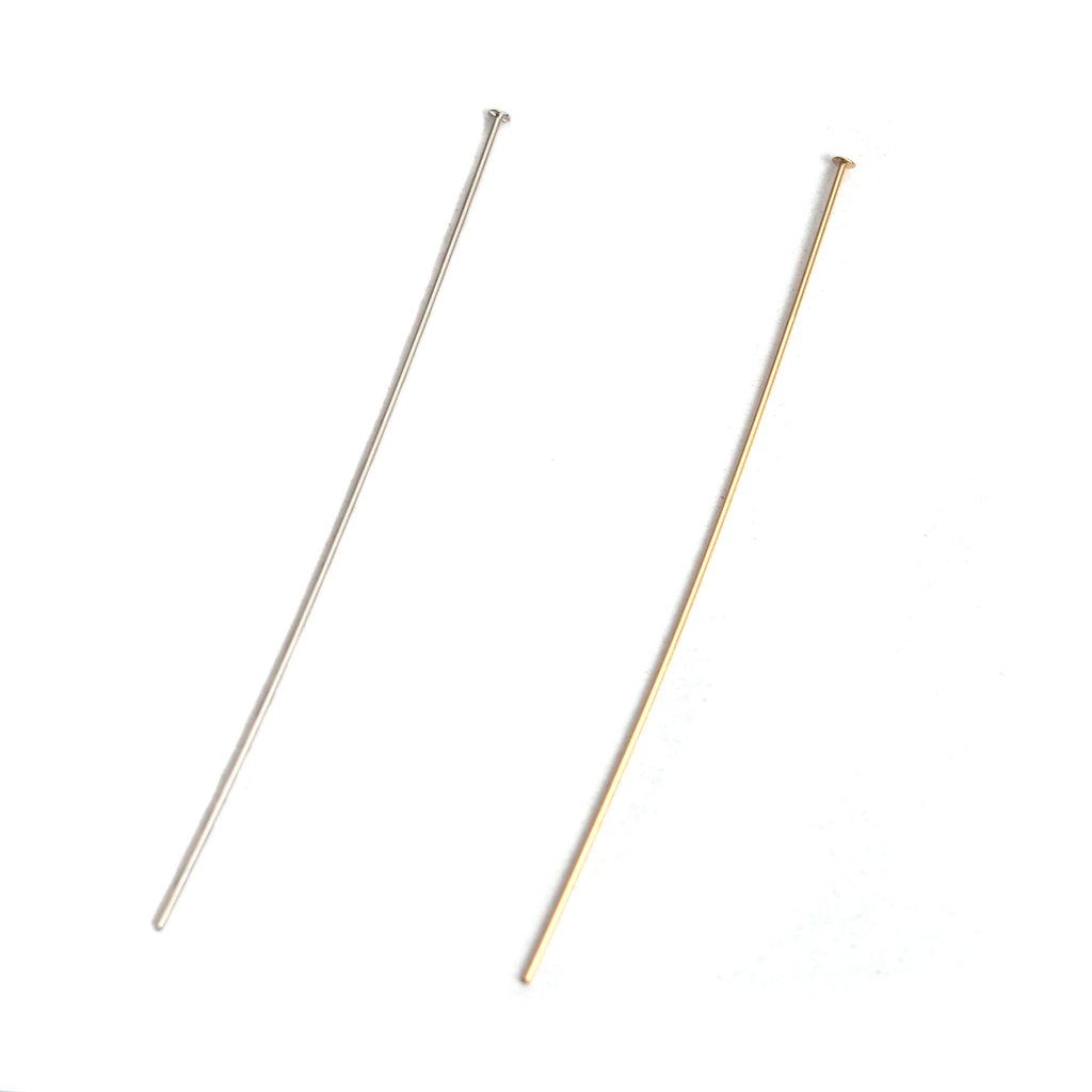 Sterling Silver/Gold Filled Head Pins 2"