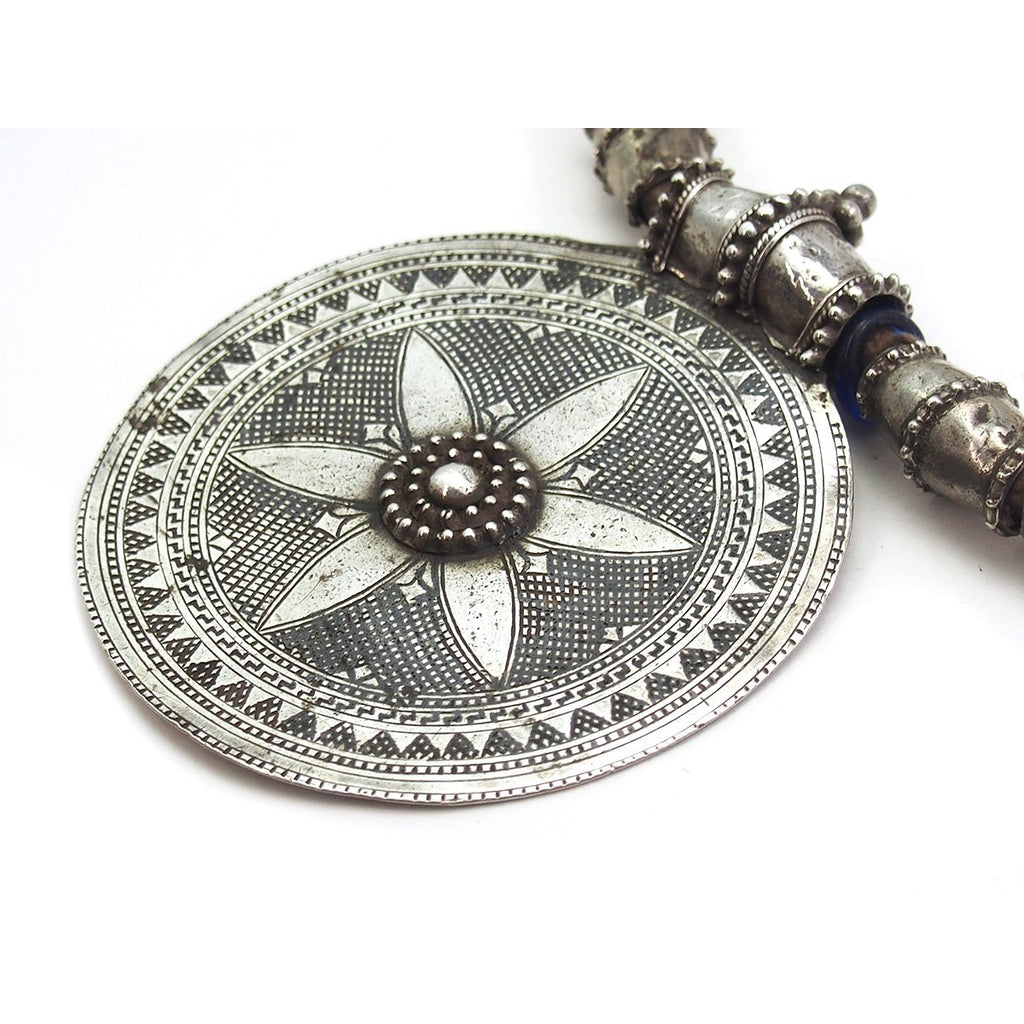 Omani Somt Fine Silver Pectoral Necklace circa 1900-1950