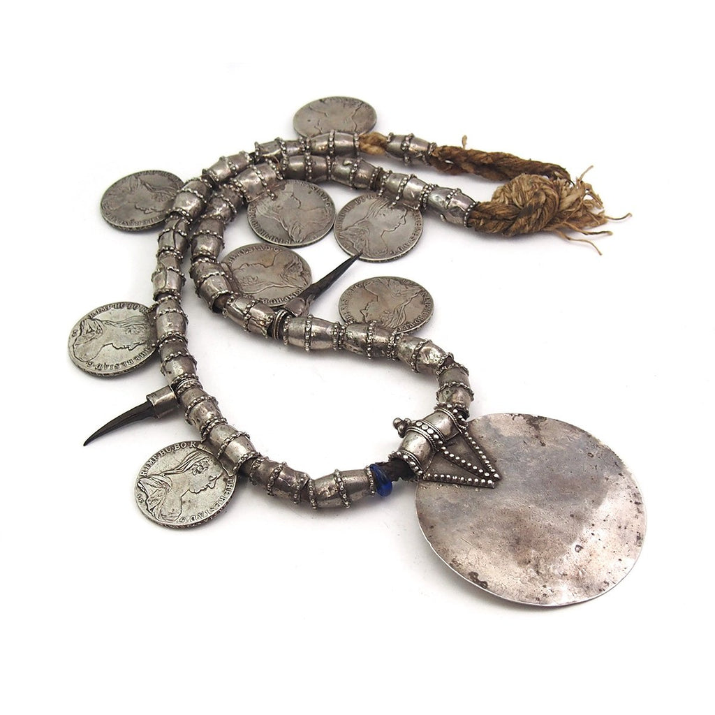 Omani Somt Fine Silver Pectoral Necklace circa 1900-1950