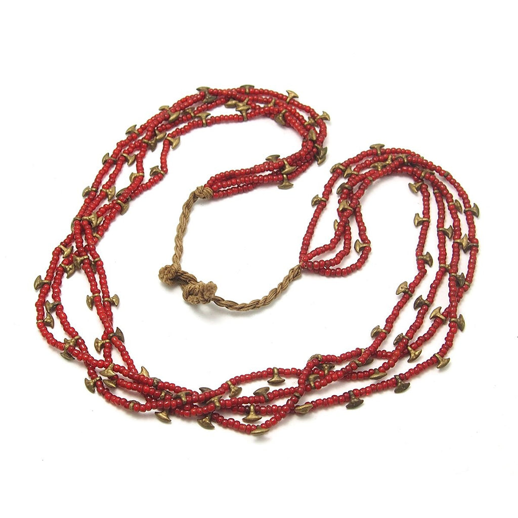 Naga Whiteheart Brass Axe Charm Necklace