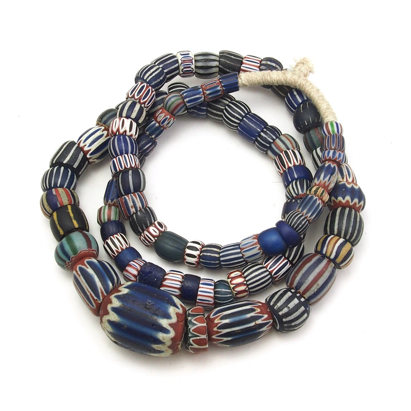 19th Century 7, 6, and 5 Layer Chevron Venetian Trade Beads