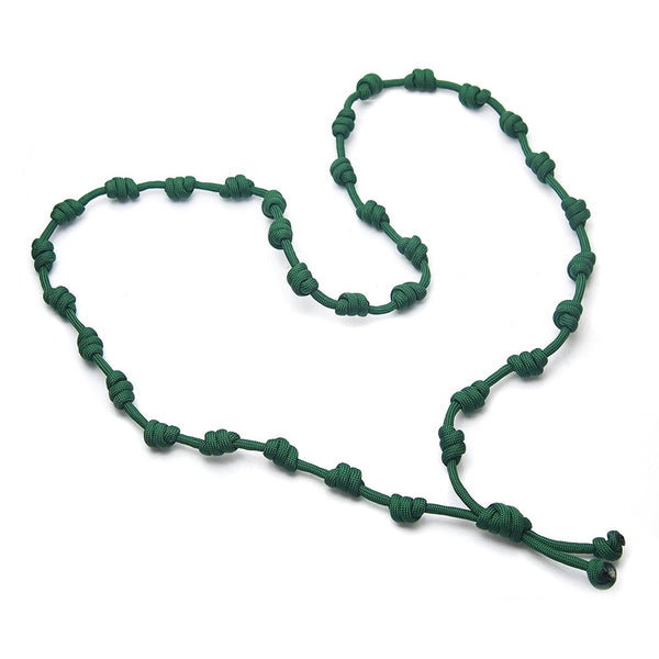Paracord Knotted Necklace, 33 knots