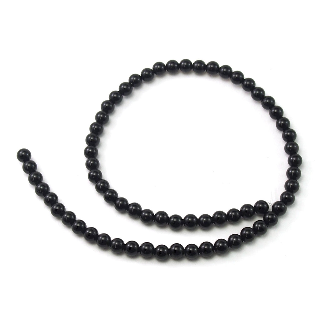 Onyx Black Smooth Rounds 6mm Strand