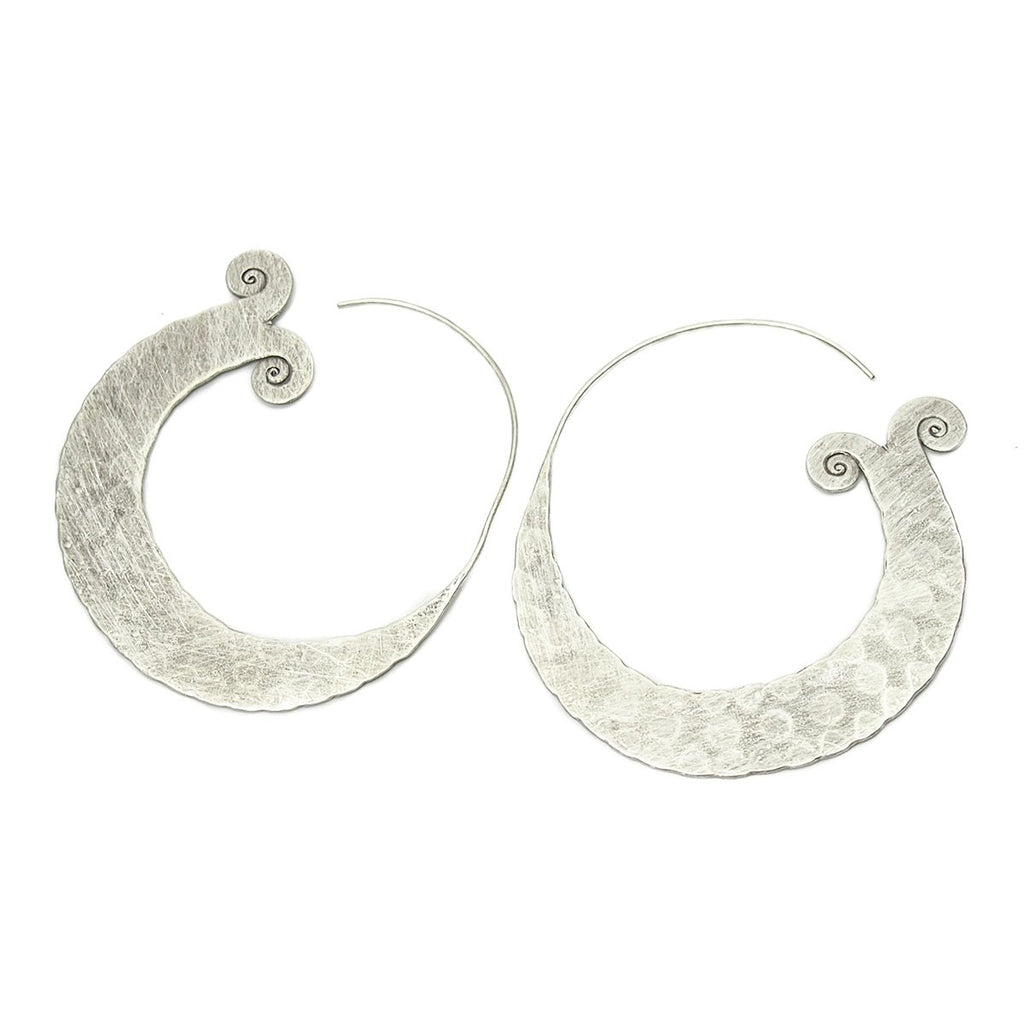 Sterling Silver Harlequin Spiral Hilltribe Earrings
