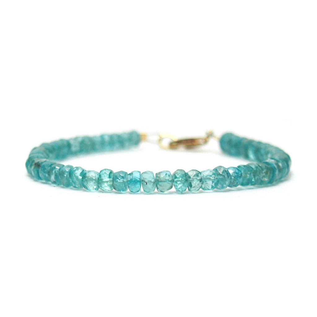 Apatite Faceted Bracelet with Gold Filled Lobster Claw Clasp