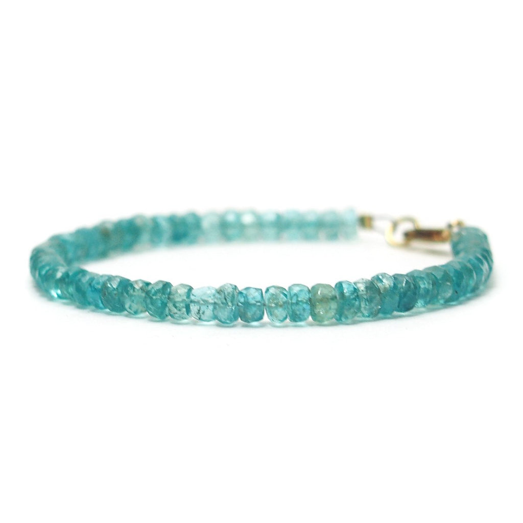 Apatite Faceted Bracelet with Gold Filled Lobster Claw Clasp