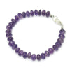 Amethyst Knotted Bracelet with Sterling Silver Lobster Claw Clasp