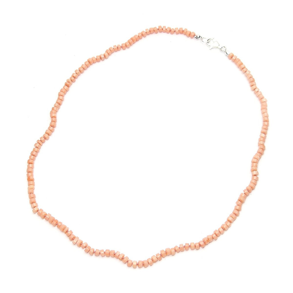 Coral Knotted Necklace with Sterling Silver Trigger Clasp