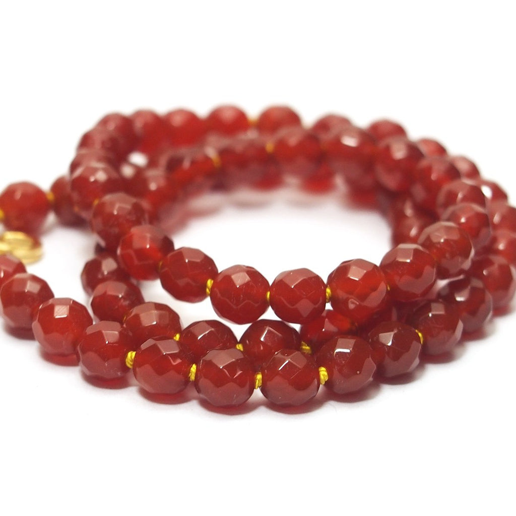 Carnelian Faceted Necklace with Gold Filled Trigger Clasp