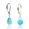 Turquoise (Sleeping Beauty) Drop Earrings with Sterling Silver Leverback Ear Wires